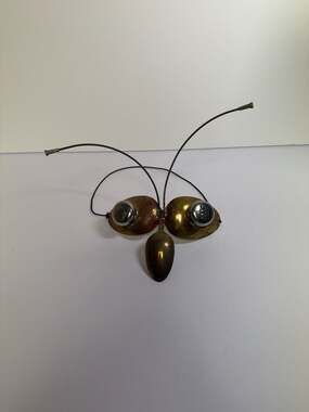 Vintage Brutalist Mixed Metal Butterfly‎ Wall Art Sculpture Repurposed Spoon and